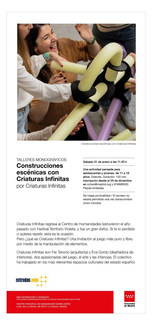 TALLERES MONOGRÁFICOS Construcciones escenicas con Criaturas Infinitas por Criaturas Infinitas- CCHSN 4 be707171 4bec 4193 8813 5941b355e7f8 1