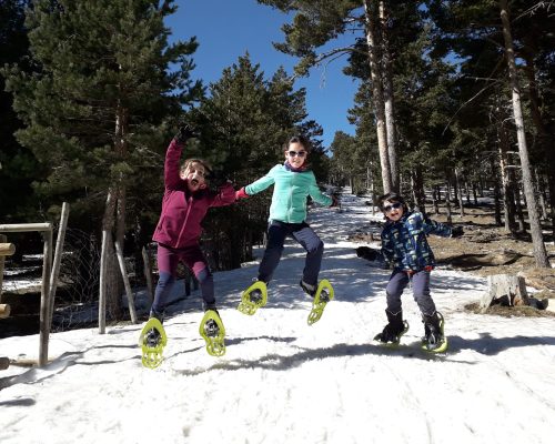 RAQUETAS DE NIEVE EN FAMILIA EN EL PARAISO NORDICO DEL PUERTO DE NAVAFRIA