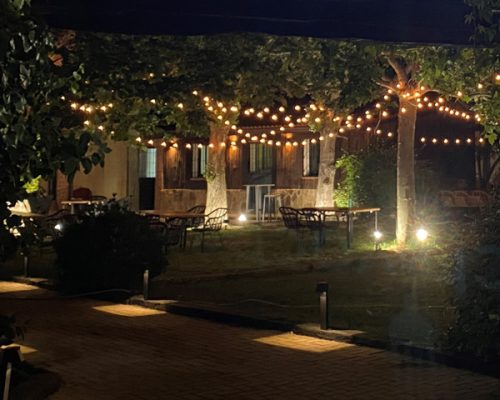 Terraza iluminada